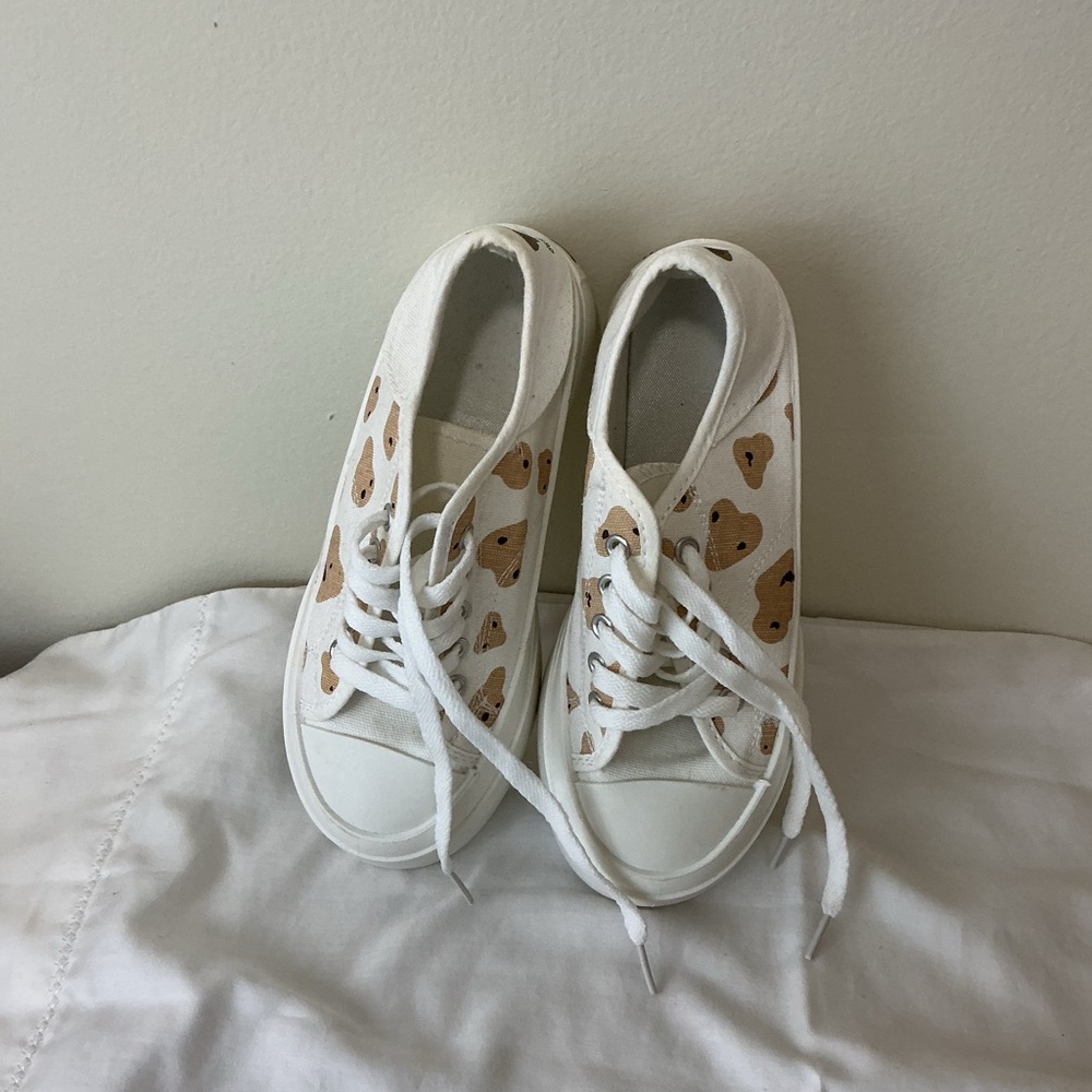 White and Brown Women's Sneakers